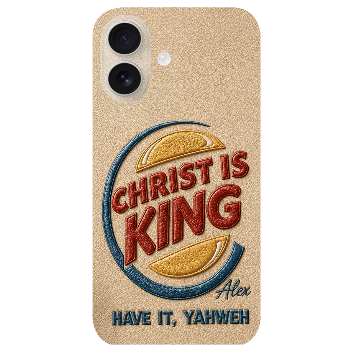 Christ Is King - Personalized Christian Classic Cap & Leather Phone Case