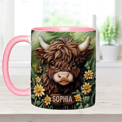 Baby Highland Cow - Personalized Accent Mug
