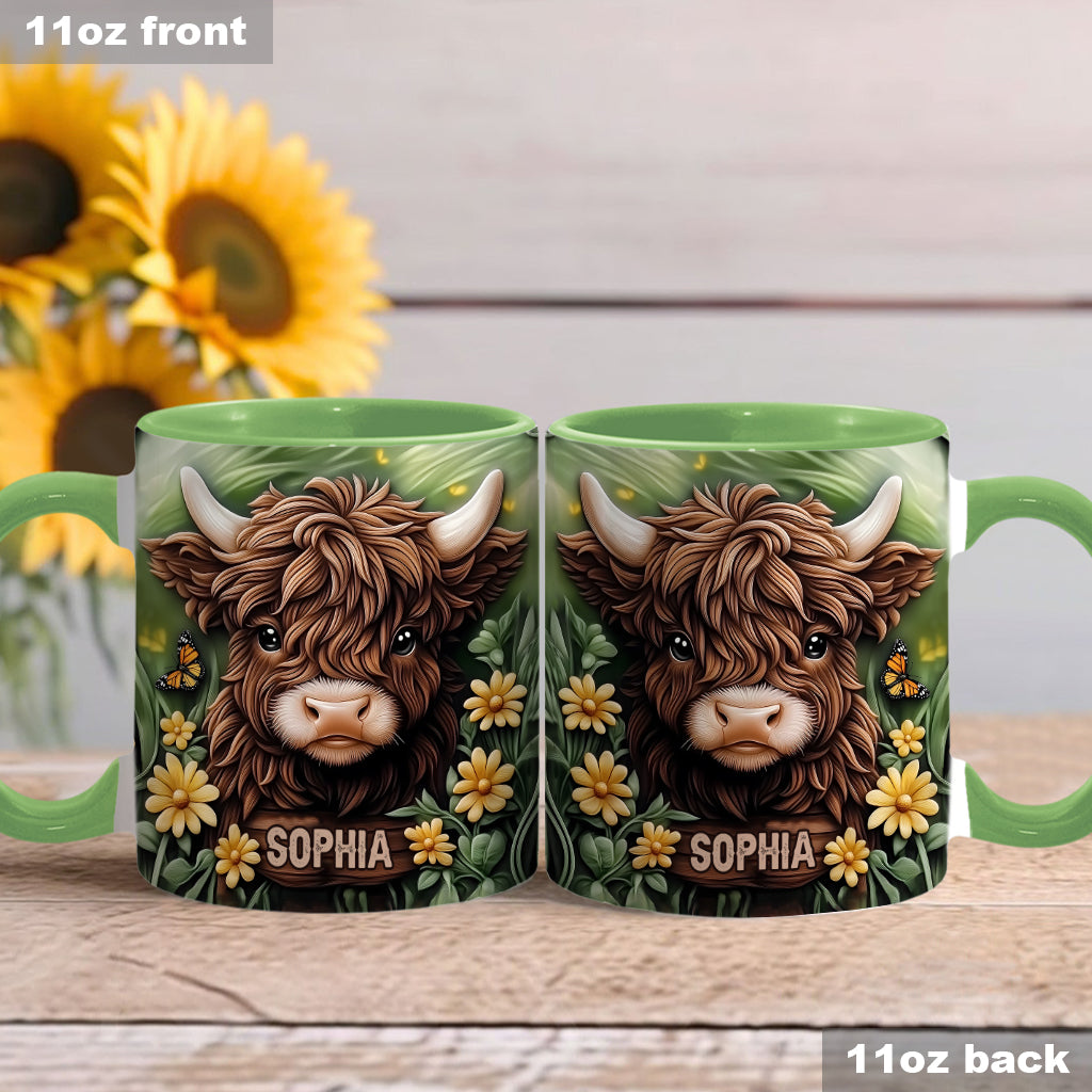 Baby Highland Cow - Personalized Accent Mug