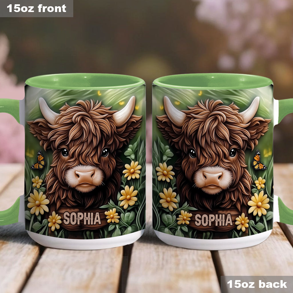 Baby Highland Cow - Personalized Accent Mug