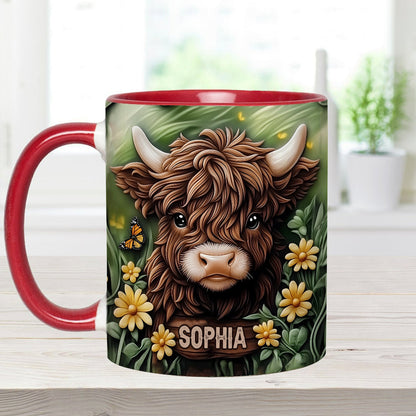 Baby Highland Cow - Personalized Accent Mug