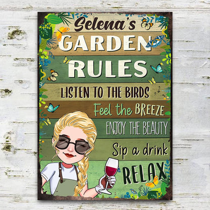 And Into The Garden I Go - Personalized Gardening Rectangle Metal Sign