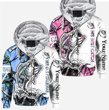 His Best Catch - Personalized Fishing All Over T-shirt and Hoodie