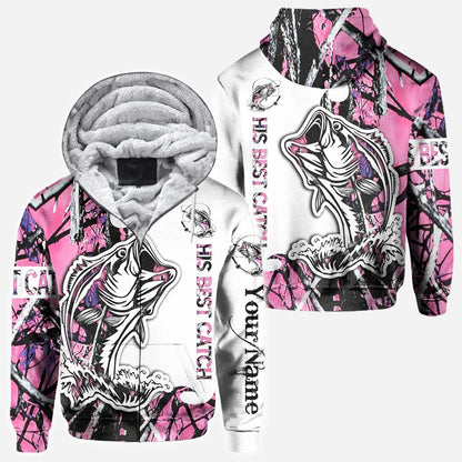 His Best Catch - Personalized Fishing All Over T-shirt and Hoodie