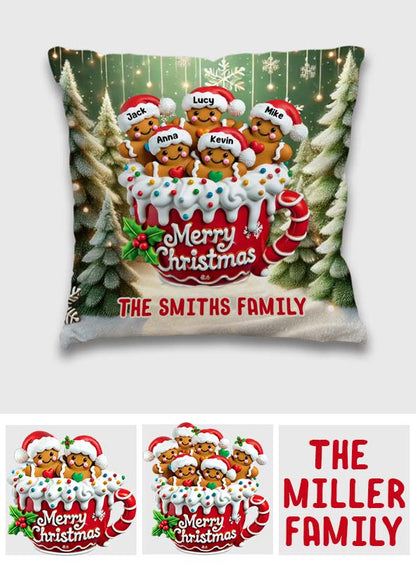 Merry Christmas 2024 - Personalized Family Throw Pillow