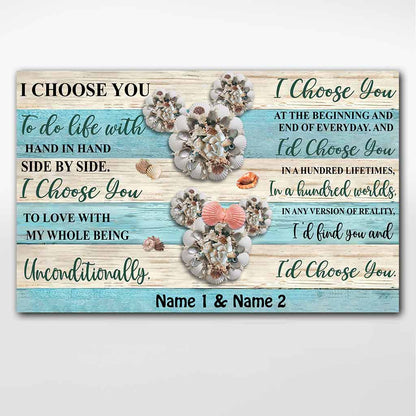 I Choose You - Personalized Couple Mouse Canvas And Poster