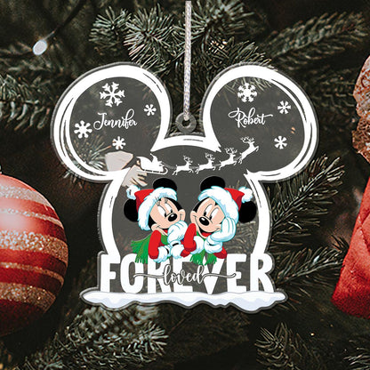 Love Forever Mouse Couple - Personalized Transparent Ornament
