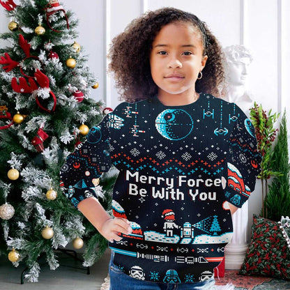 Merry Force Be With You - Personalized Christmas The Force Sweater