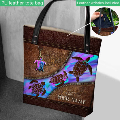 Salty Lil' Beach - Turtle Personalized Tote Bag