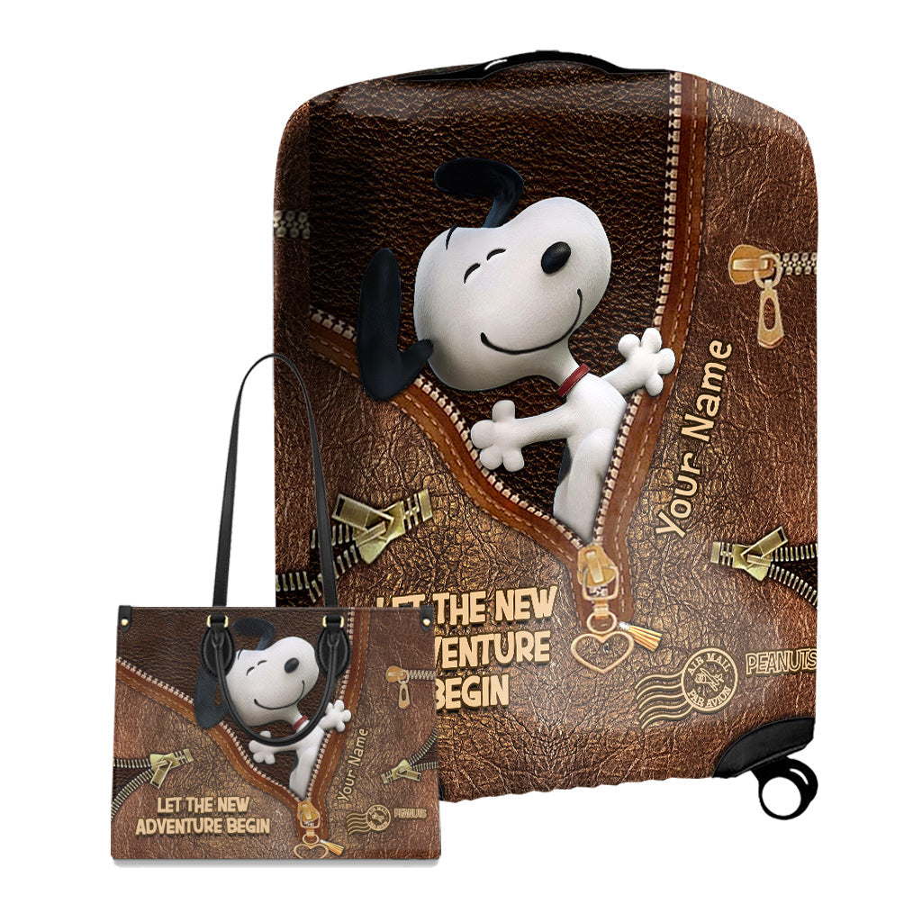 Let's The New Adventure Begin - Personalized Leather Handbag & Luggage Cover