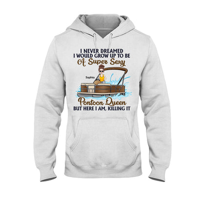 Pontoon Queen - Personalized Pontoon T-shirt & Hoodie