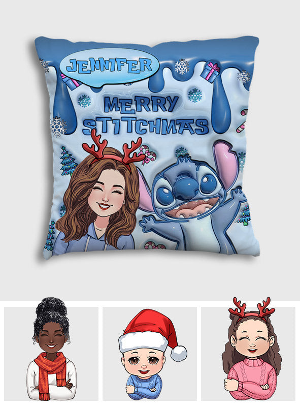 Ohana Merry Stitchmas - Personalized Ohana Throw Pillow