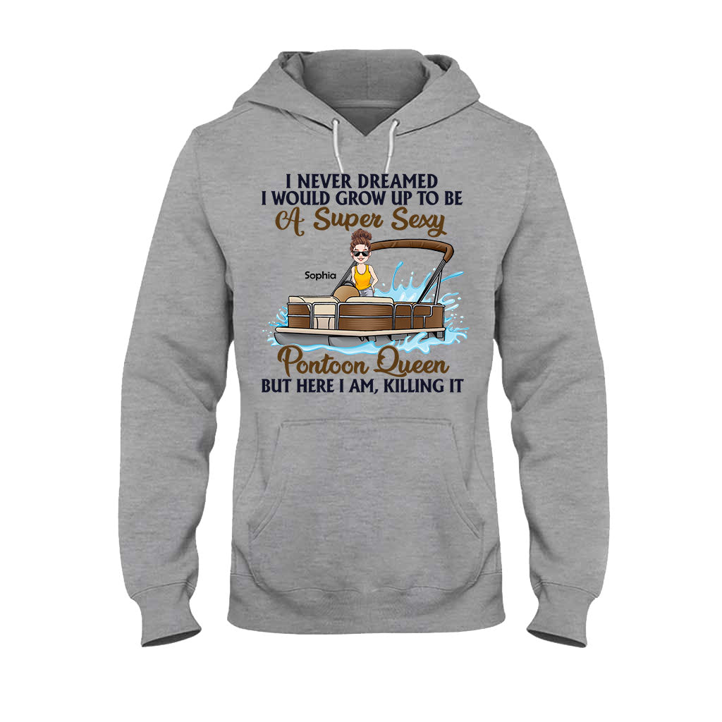 Pontoon Queen - Personalized Pontoon T-shirt & Hoodie