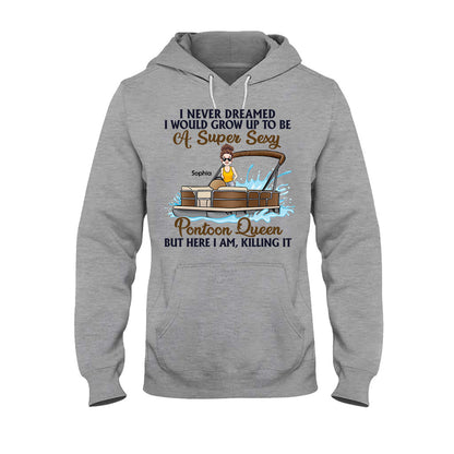 Pontoon Queen - Personalized Pontoon T-shirt & Hoodie