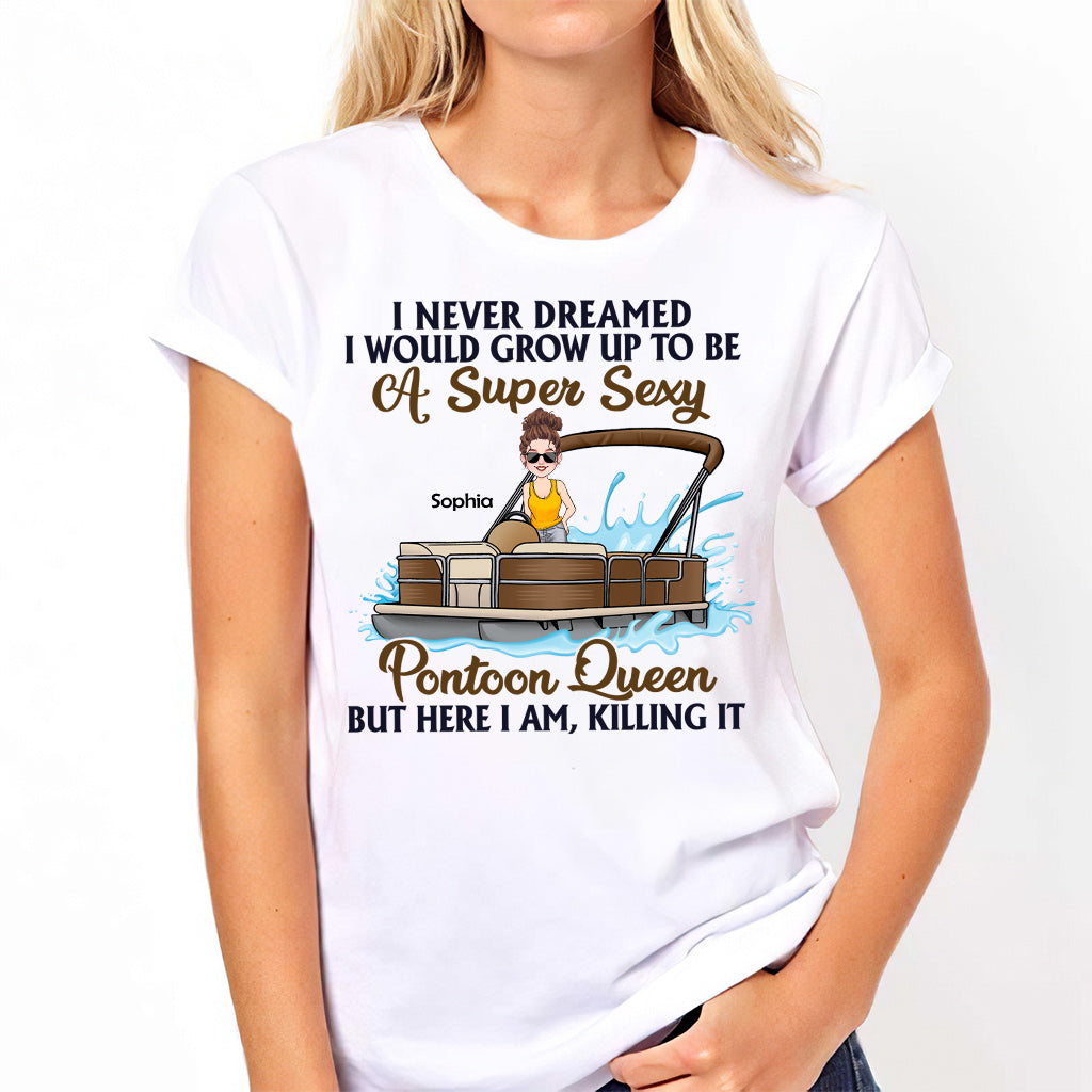 Pontoon Queen - Personalized Pontoon T-shirt & Hoodie