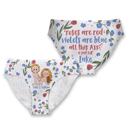 Roses Are Red Violets Are Blue - Personalized Couple Women Briefs
