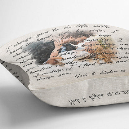I Choose You - Personalized Husband And Wife Throw Pillow