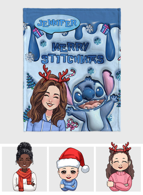 Ohana Merry Stitchmas - Personalized Ohana Blanket