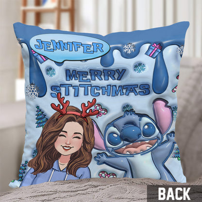 Ohana Merry Stitchmas - Personalized Ohana Throw Pillow