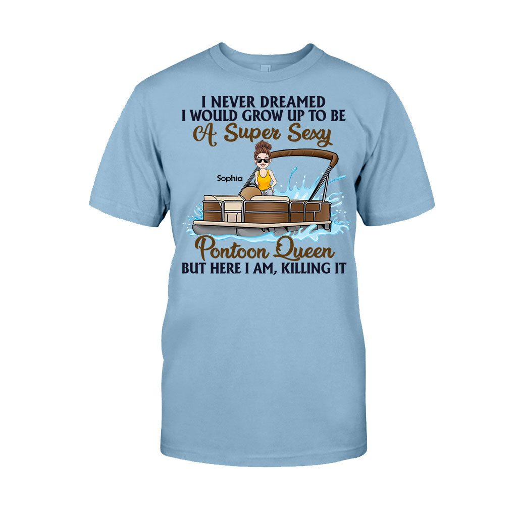 Pontoon Queen - Personalized Pontoon T-shirt & Hoodie
