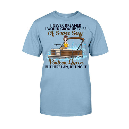 Pontoon Queen - Personalized Pontoon T-shirt & Hoodie