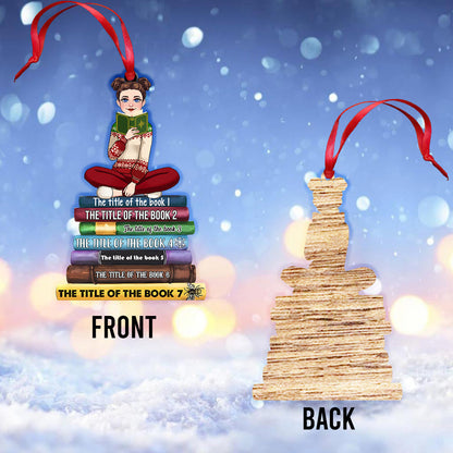 Bookstack with Custom Titles - Personalized Book Ornament