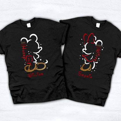 Hubby And Wifey - Personalized Couple Mouse T-shirt and Hoodie