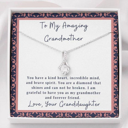 To Grandmother From Granddaughter - Grandma Petite Ribbon Necklace 0921