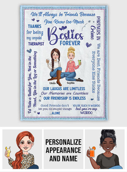 Besties Forever - Personalized Bestie Blanket