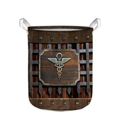 Nurse Metal Pattern Print Nurse Storage Basket 0622
