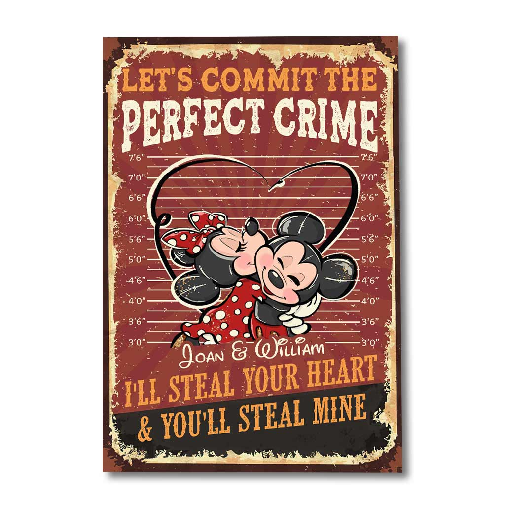 Let's Commit The Perfect Crime - Personalized Couple Mouse Canvas And Poster