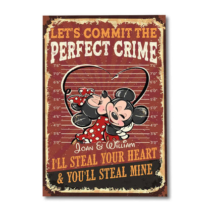 Let's Commit The Perfect Crime - Personalized Couple Mouse Canvas And Poster