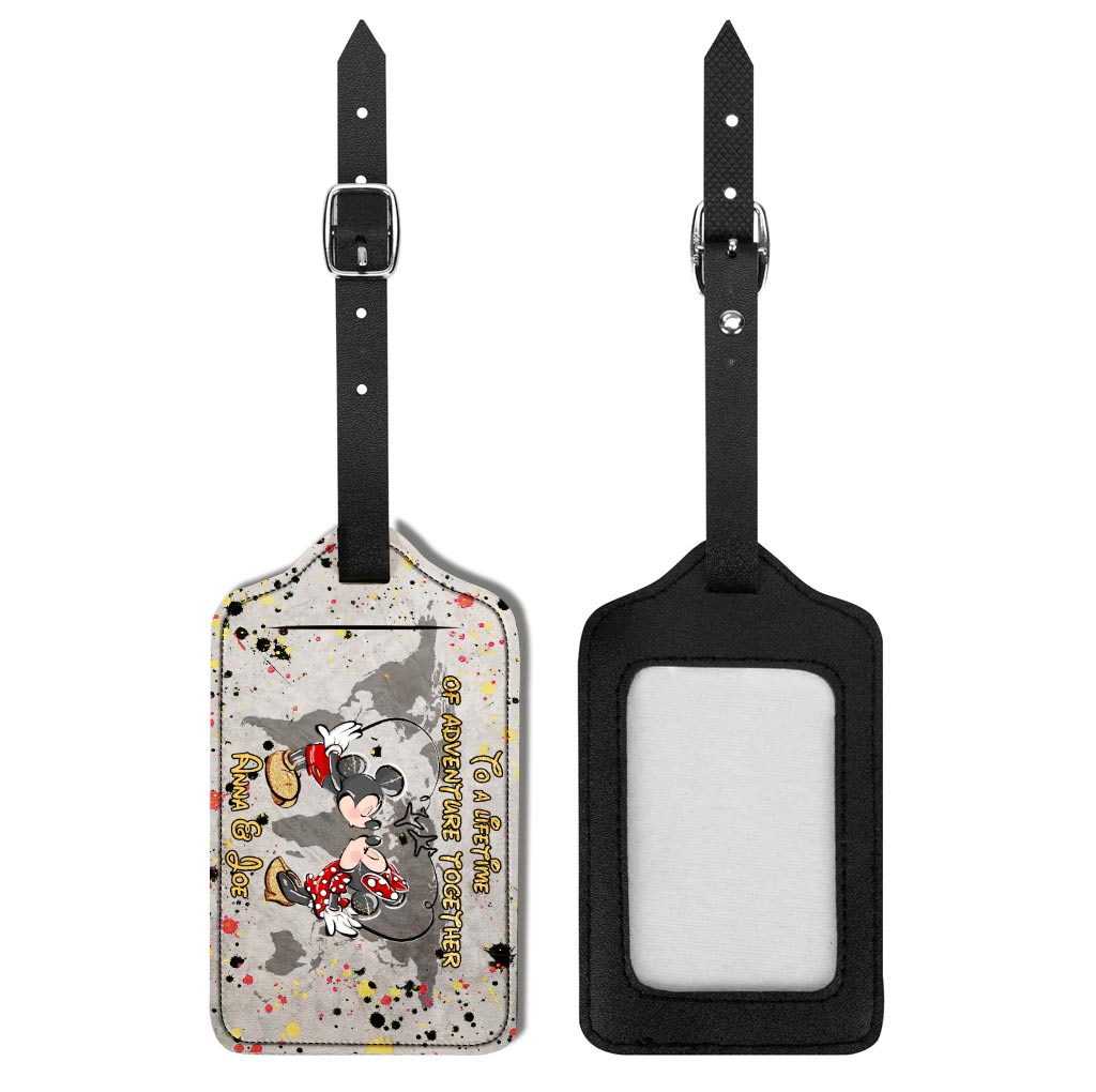 To A Lifetime Of Adventure Together - Personalized Mouse Leather Luggage Tag