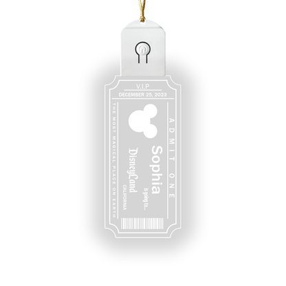 Magical World Ticket - Personalized Mouse Led Acrylic Ornament