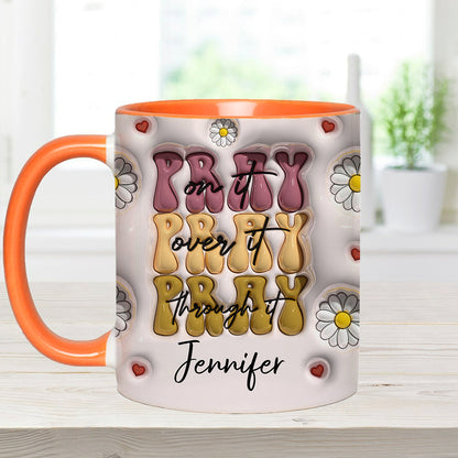 Pray On It - Personalized Christian Accent Mug