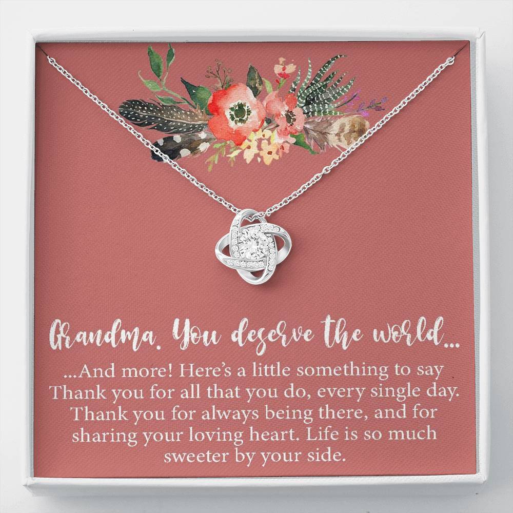 Gift For Grandma New Grandma To Be - Grandma Love Knot Necklace 0921