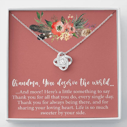 Gift For Grandma New Grandma To Be - Grandma Love Knot Necklace 0921