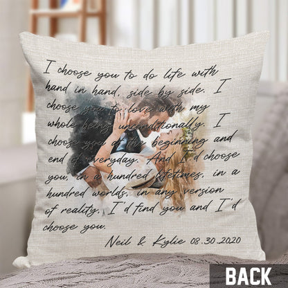 I Choose You - Personalized Husband And Wife Throw Pillow