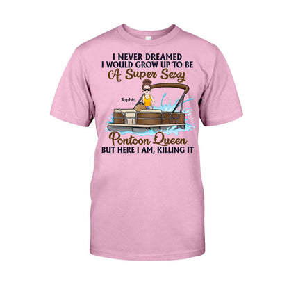 Pontoon Queen - Personalized Pontoon T-shirt & Hoodie