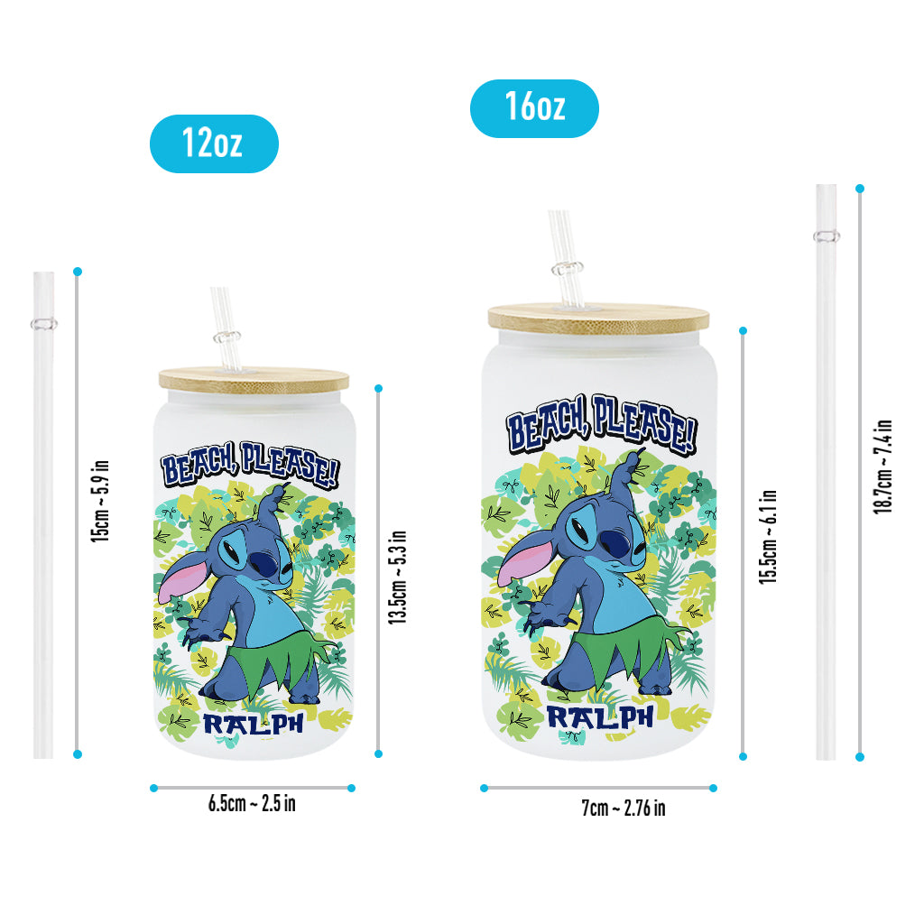 Beach Please - Personalized Ohana Can Glass