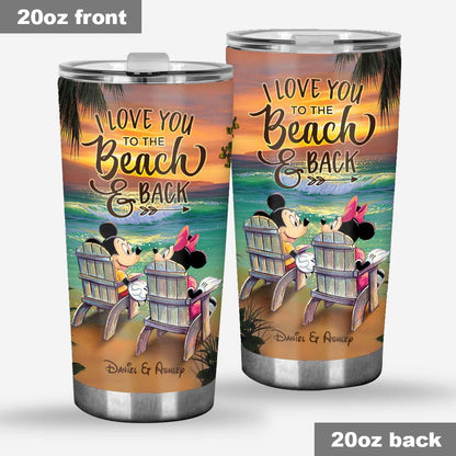 You And Me And The Beach - Personalized Mouse Tumbler