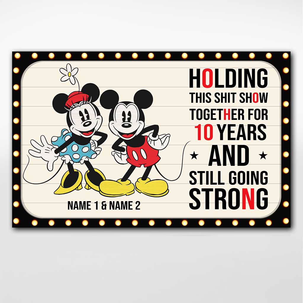 Holding This Show Together - Personalized Couple Mouse Poster With 3D Pattern Print