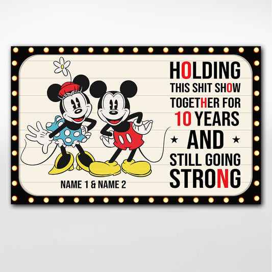 Holding This Show Together - Personalized Couple Mouse Poster With 3D Pattern Print
