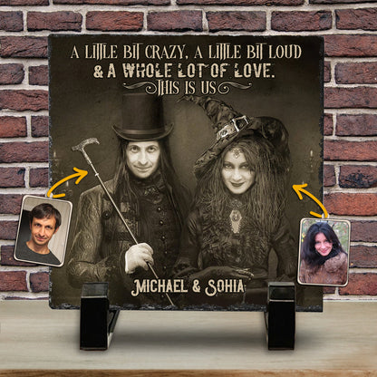 Till Death Do Us Part - Personalized Couple Square Shaped Stone