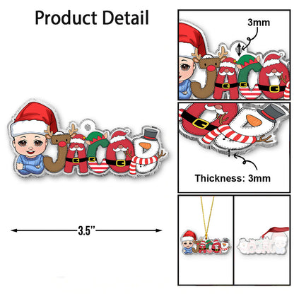 Merry Christmas - Personalized Kid Transparent Ornament