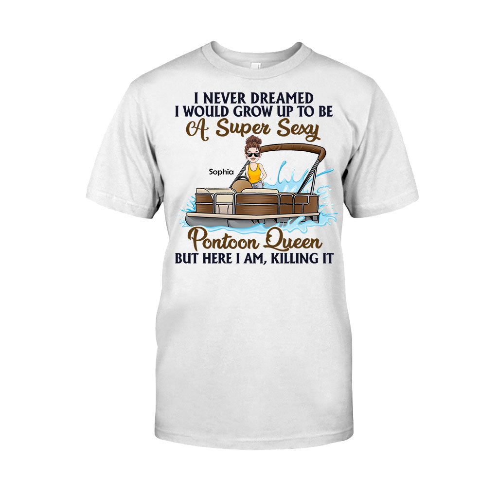 Pontoon Queen - Personalized Pontoon T-shirt & Hoodie