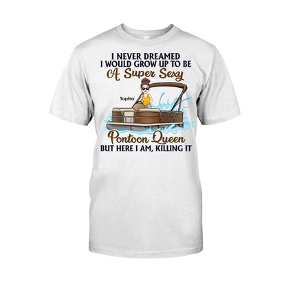 Pontoon Queen - Personalized Pontoon T-shirt & Hoodie