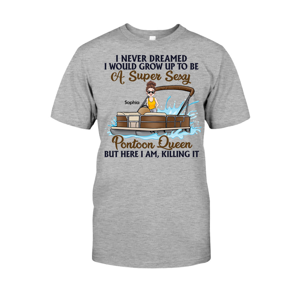 Pontoon Queen - Personalized Pontoon T-shirt & Hoodie