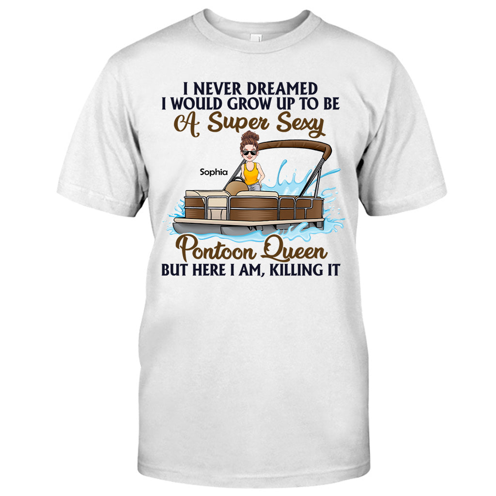 Pontoon Queen - Personalized Pontoon T-shirt & Hoodie