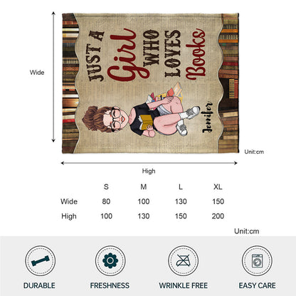 Just A Girl Who Loves Book - Personalized Book Blanket